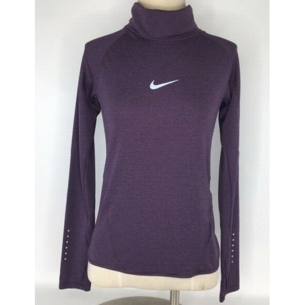 Nike Womens AeroReact Top S Pullover Training Shirt Run Dri-Fit Plum 686955